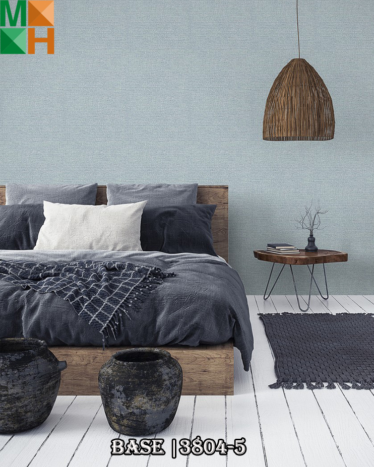  Giấy dán tường đơn sắc Hàn Quốc 3804 tông trắng, be, xanh